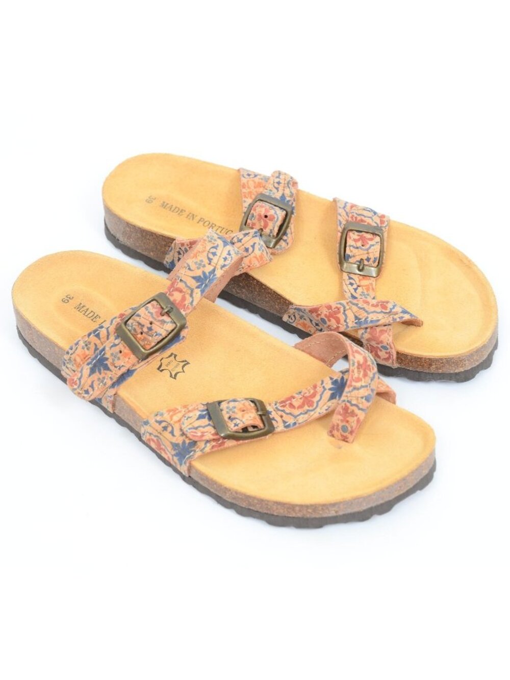 Time and Tru Sz 8.5 Footbed Thong Slide Floral Boho Summer Beach Toe Ring Sandal - Picture 2 of 7